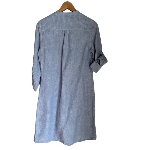 Malvin Hamburg Germany Blue Stripe Linen Shirt Dress Size: 6 Small - Picture 11 of 12